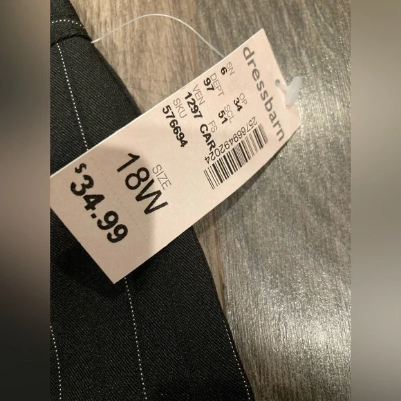 Pinstripe wide-leg pants trousers - Picture 3 of 3